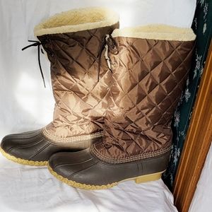 L.L.Bean shearling quilted tall duckboot
